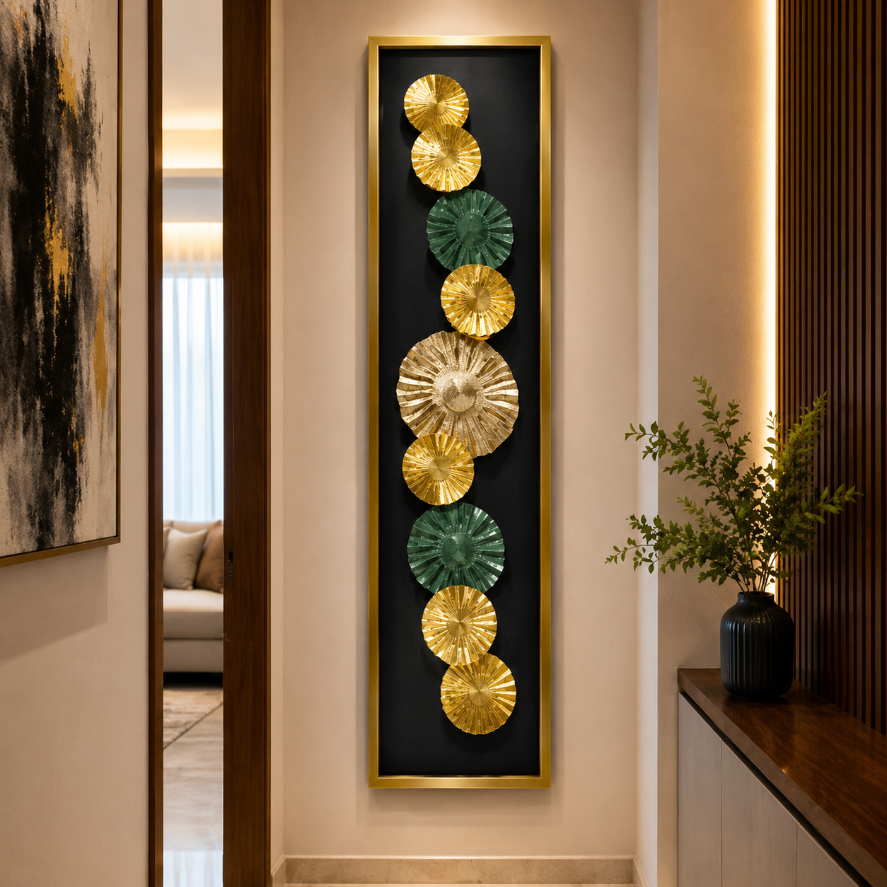 Modern Gold Metal circular Wall Art