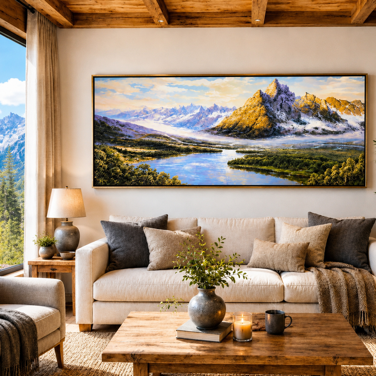 Scenic Mountain Landscape Canvas Wall Art