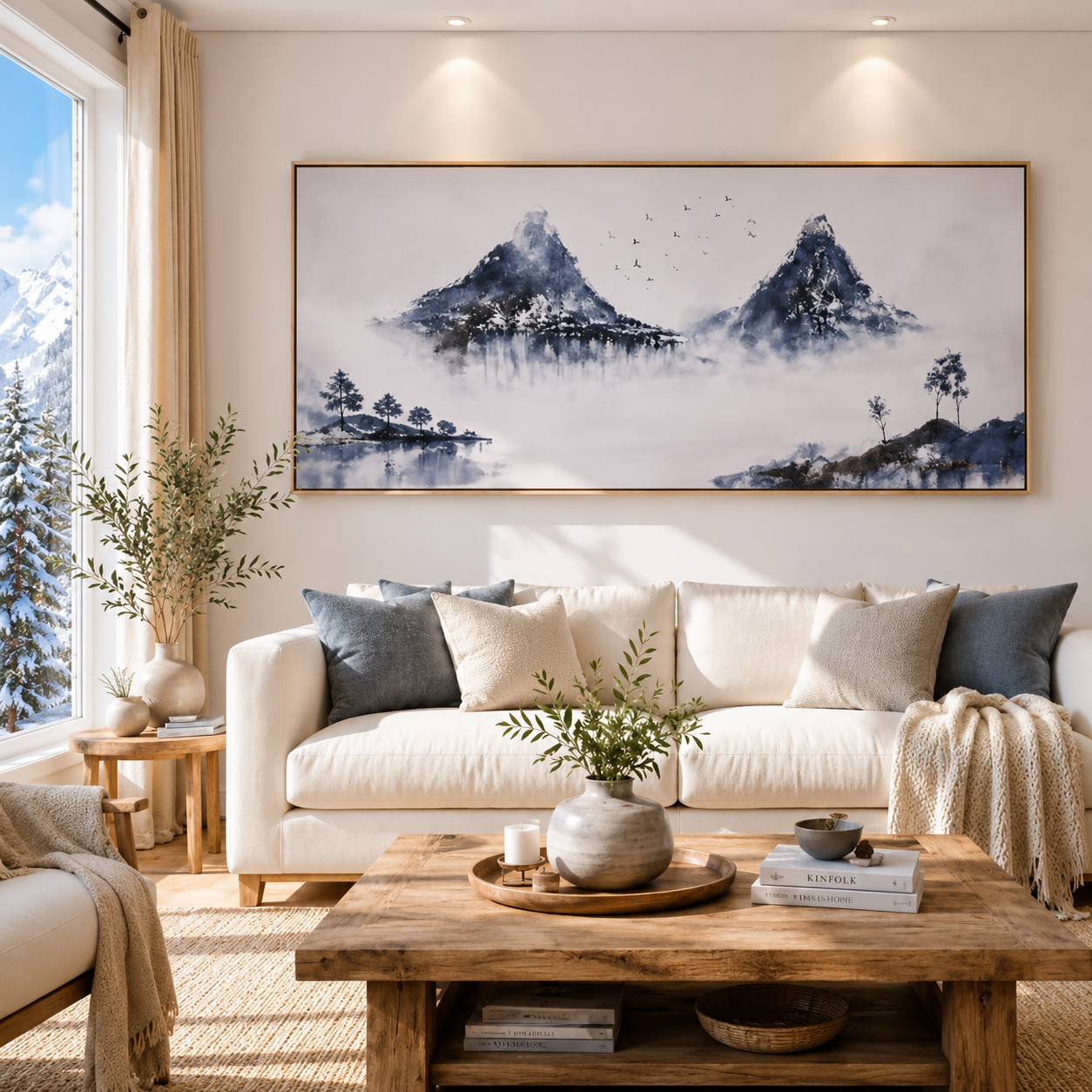 Snow covered Mountain Landscape Canvas Wall Art