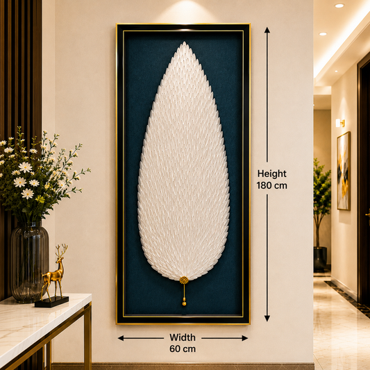 Large White Leaf Wall Art Panel