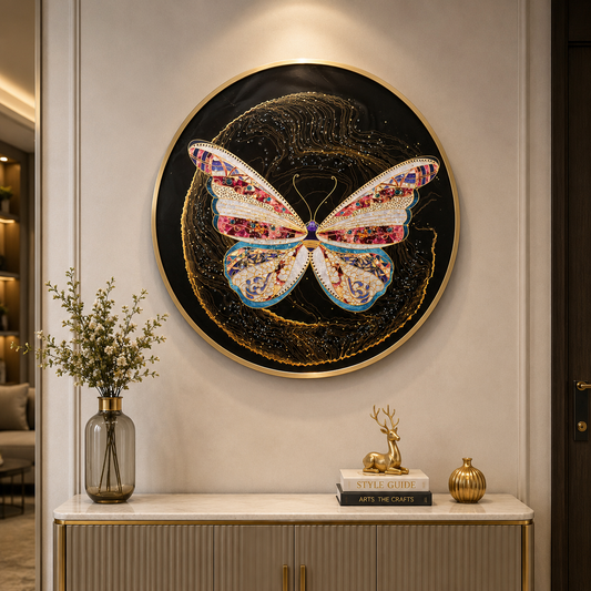 Butterfly round wall painting