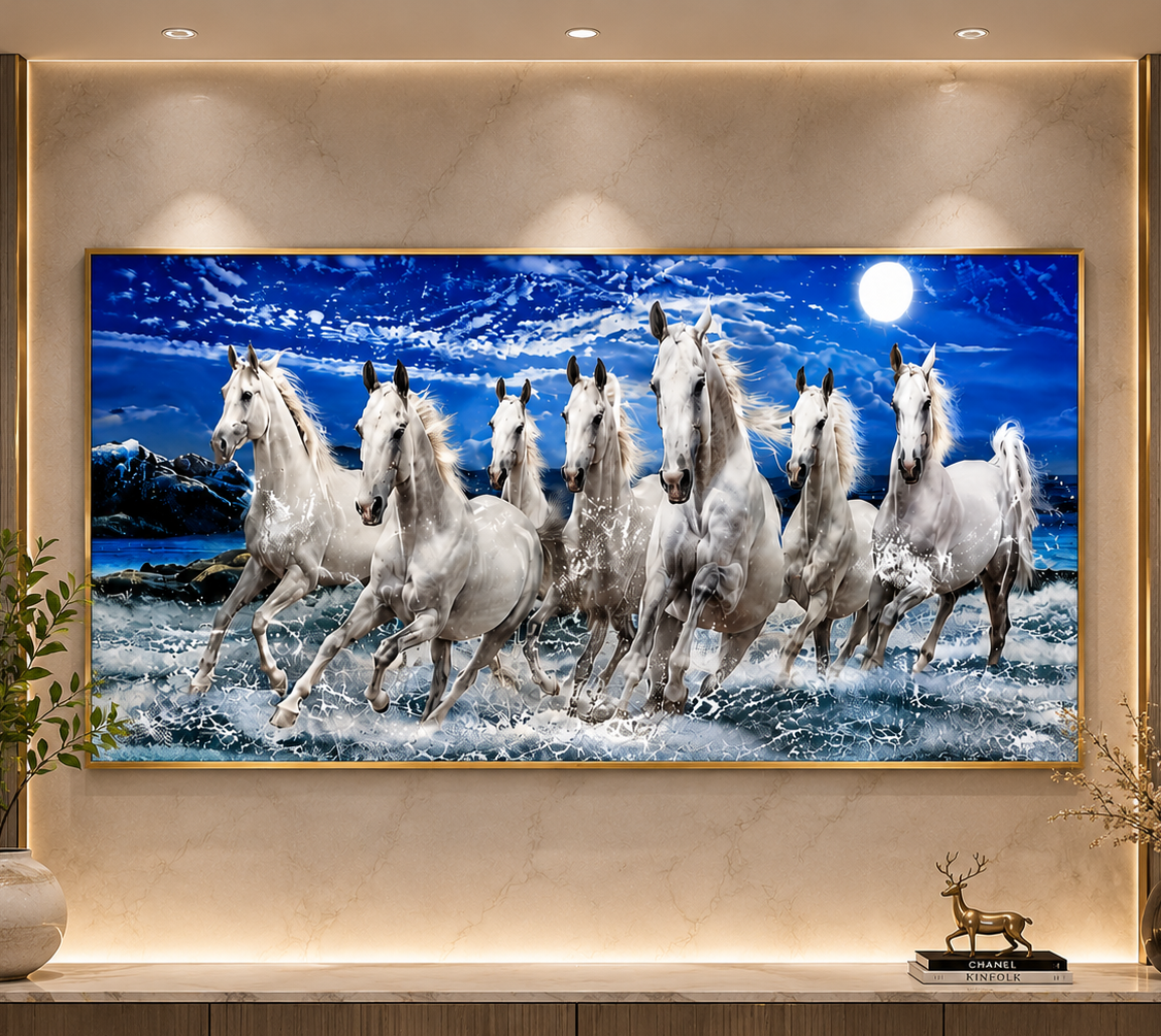Vastu Seven White Horses Painting