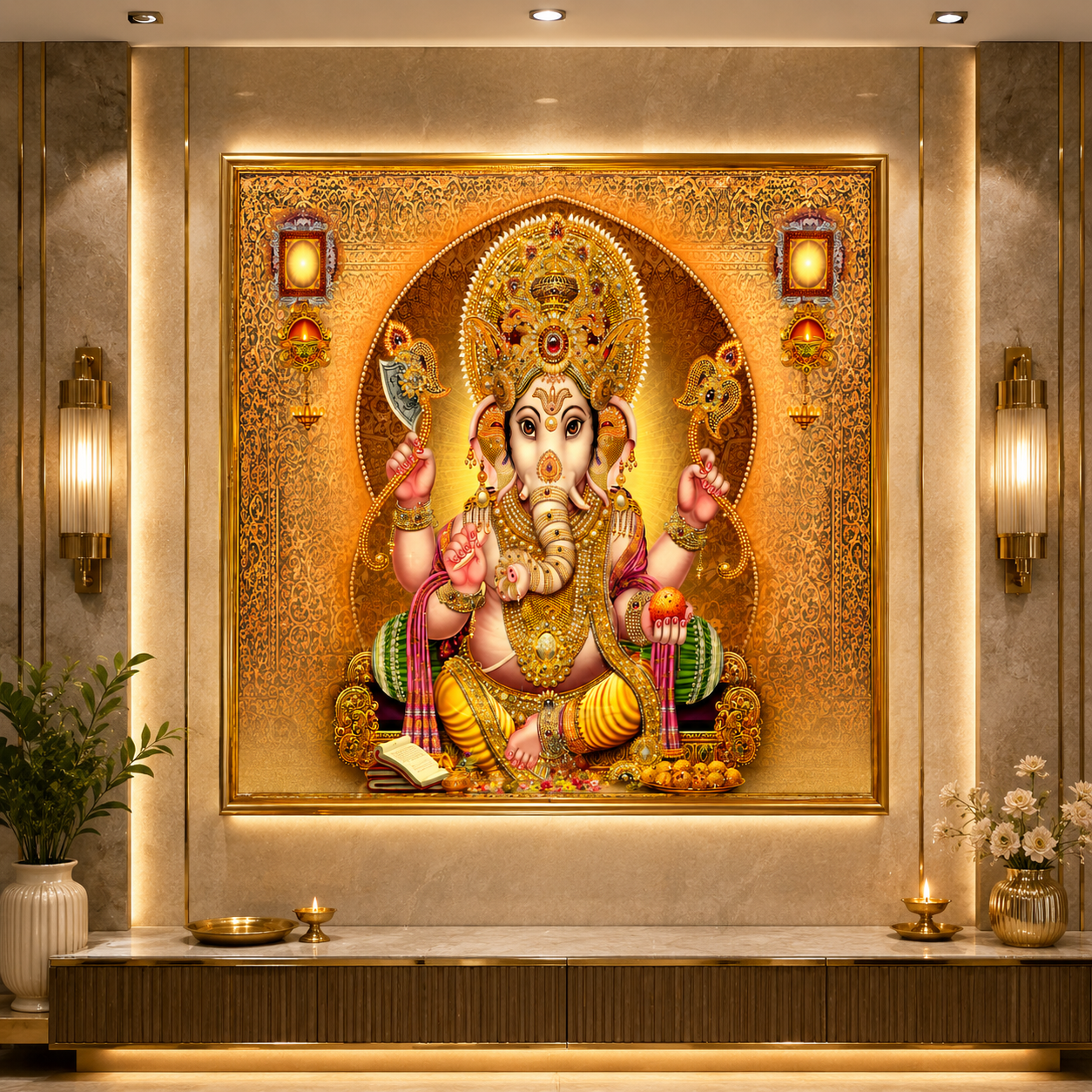 Divine Lord Ganesha Wall Painting