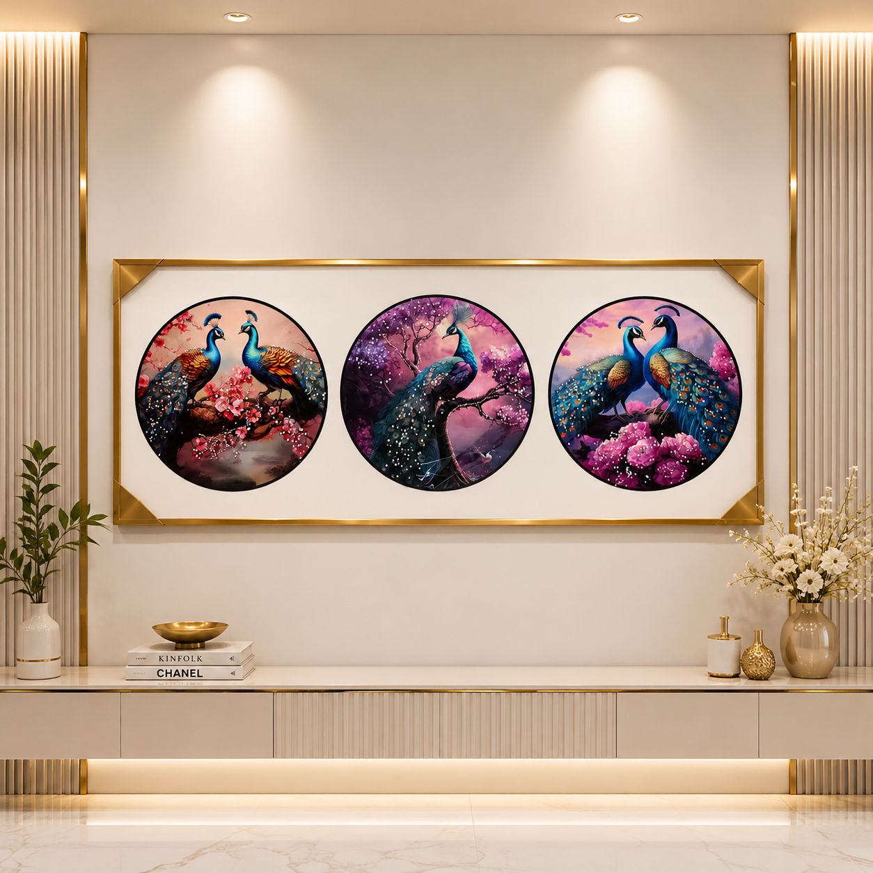 Royal Peacock Wall Art Set