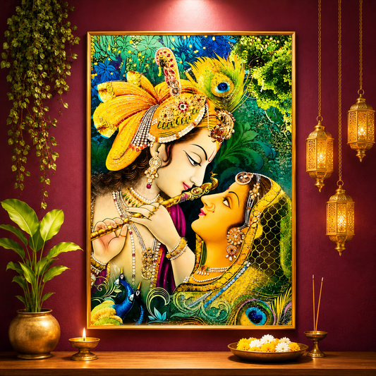 Divine Radha Krishna Wall Painting