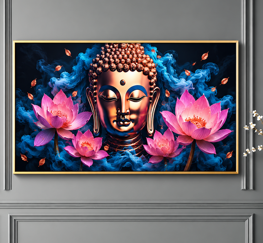 Meditative Buddha Lotus Painting