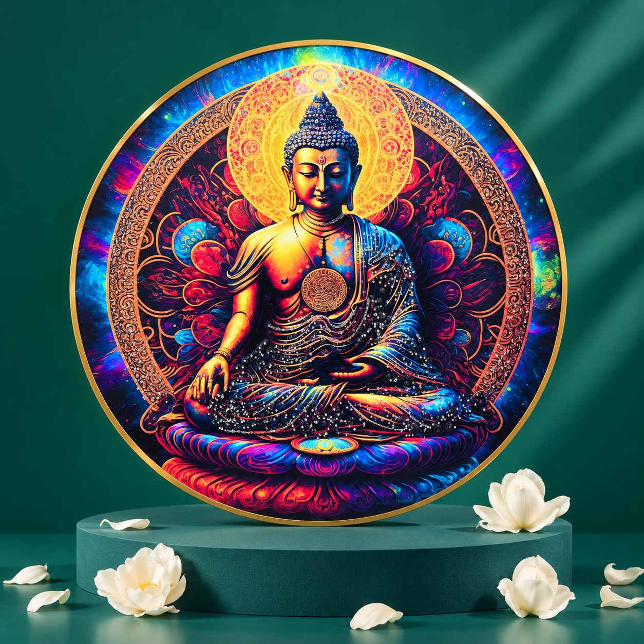 Radiant Buddha Round Wall Art