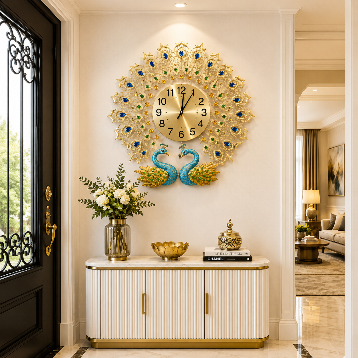 Two peacock Wall Clock