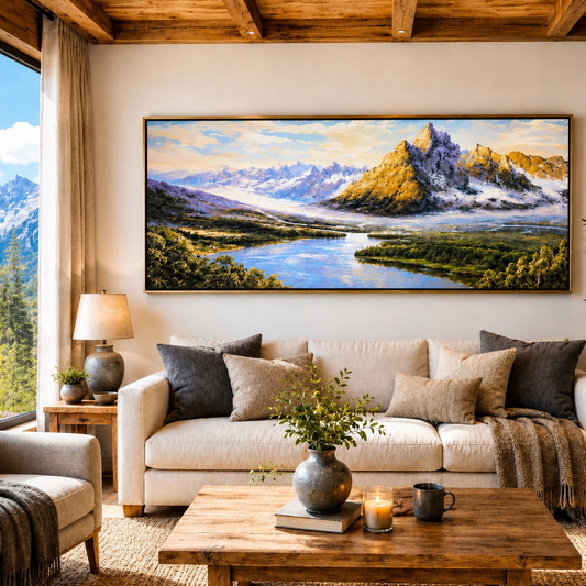 Scenic Mountain Landscape Canvas Wall Art
