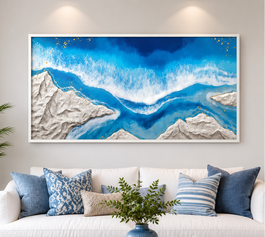 Blue Ocean Abstract Canvas Wall Painting